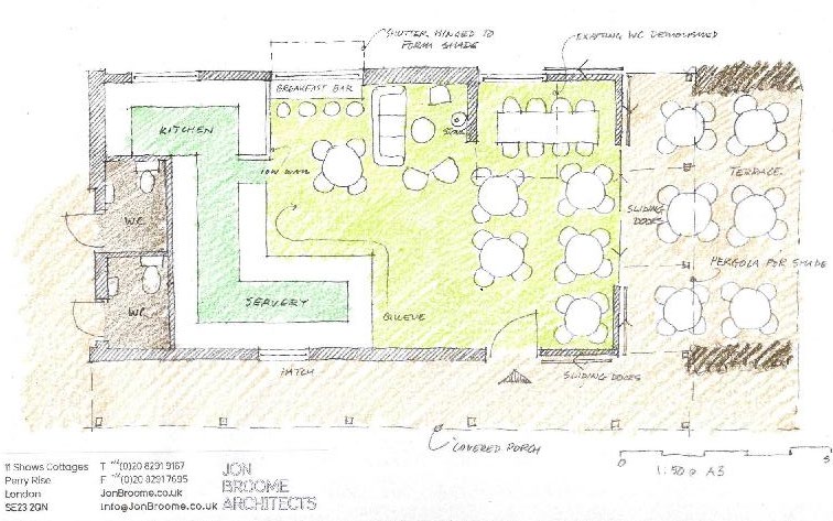 Architect's floor plan by Jon Broome Architects