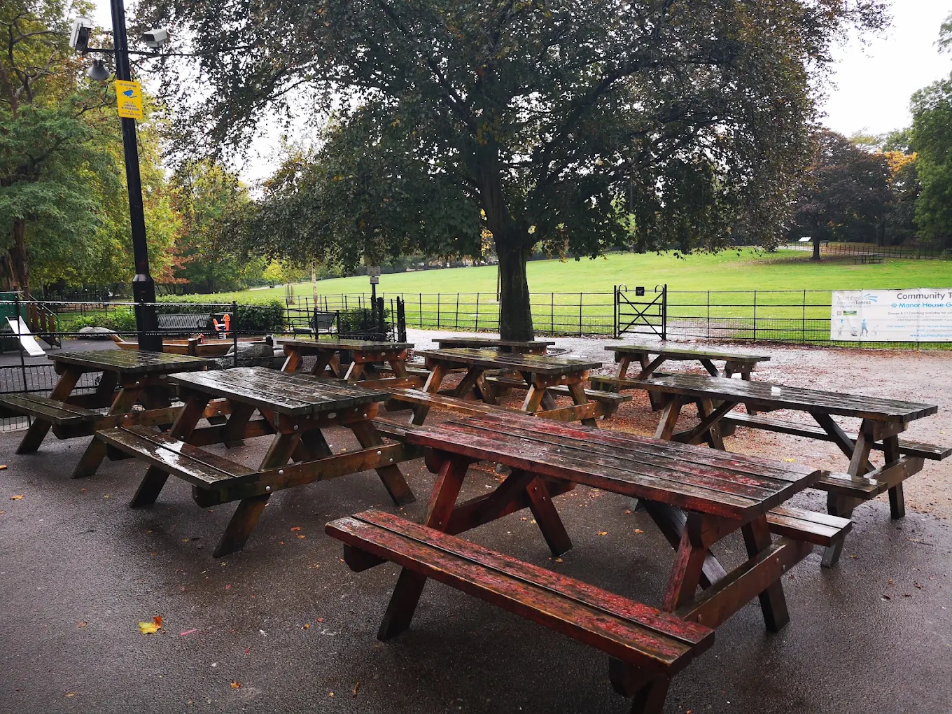Tables in the gardens at Manor House