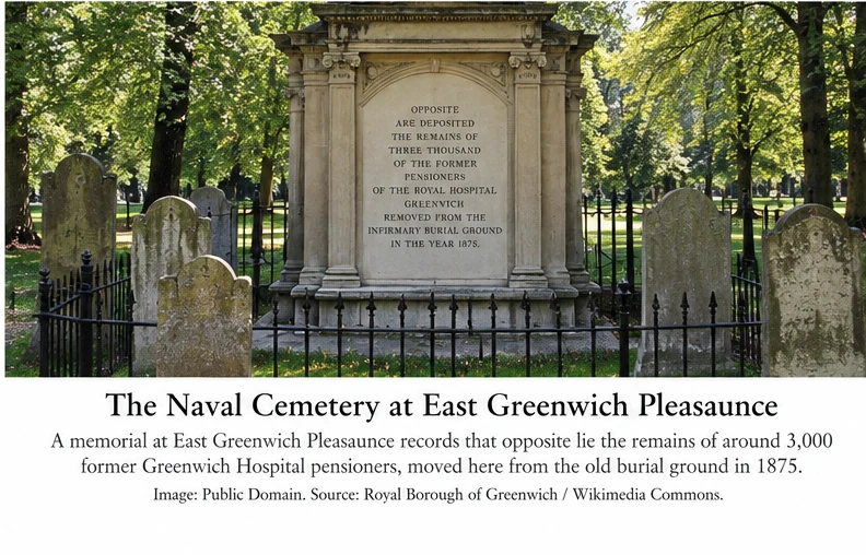 The naval cemetery memorial at East Greenwich Pleasaunce